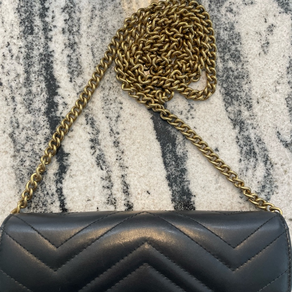 Gucci GG Marmont WOC Crossbody Mini Black Leather w/Box New - Picture 9 of 16